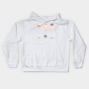 Elephant, globe and mouse Kids Hoodie